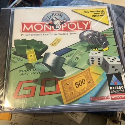 Hasbro Interactive Monopoly Windows PC Computer Game CD-ROM WIN 95/98 New - Image 1 of 2