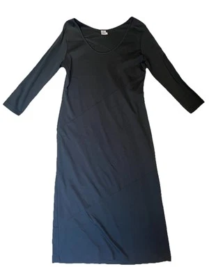 Maxi Vestido Peruvian Connection Pima Algodón Negro Bodycon Elastizado Manga Larga Med Foto 1 de 4