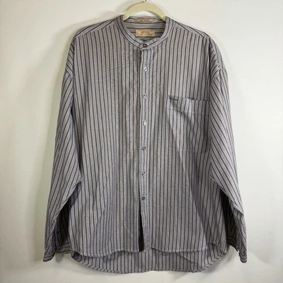Guess Classic Sportswear men's collarless button-down shirt Vintage Preppy Y2K - Image 1 of 4