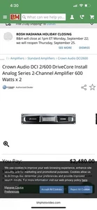Crown DCI2X600-U-USFX DCi 2|600 DriveCore 2-Channel Analog Power Amplifier New - Picture 1 of 3