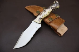 CUCHILLO SKINNER DE ACERO HECHO A MANO 8" CON MANGO DE RESINA CON FUNDA - Imagen 1 de 7