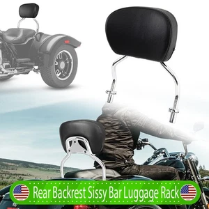 Detachable Sissy Bar Backrest Luggage Rack Kit Fits For Harley Freewheeler 14-23 - Picture 1 of 16