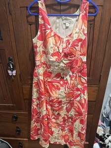 Coldwater Creek Floral Print Sleeveless Lined Dress, 12 10 Women’s Ladies - Picture 1 of 13