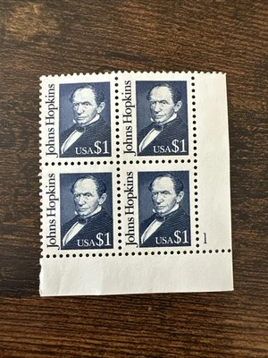 Scott 2194 MNH Plate Block of 4 $1 Johns Hopkins, Great Americans - Image 1 of 2