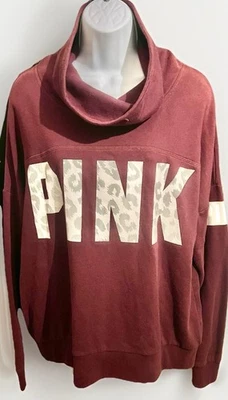 Sudadera Victoria's Secret ROSA Arándano Iridiscente Leopardo Logo Para Mujer’s L Foto 1 de 4