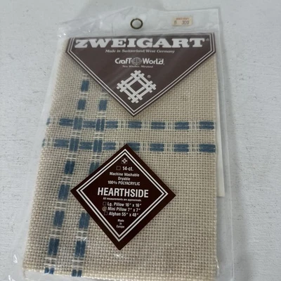 Hearthside Green  14 Count Cloth 7 X 7 Inch Mini Pillow  Fabric  Zweigart. - Image 1 of 3
