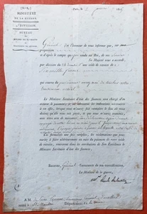 1815 autographe Maréchal Soult duc de Dalmatie ministre de guerre Empire - Picture 1 of 4