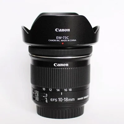 Canon EF-S 10-18mm f/4.5-5.6 IS STM Zoom Lens w/Kenko Filter & EW-73C Hood[3887] - Image 1 of 4