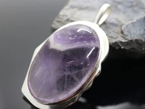 GJ69 GW AMETHYST OVAL XL 42,5mm EDELSTEIN ANHÄNGER +*TOP* +KETTE / LEDER! 925 - Bild 1 von 4