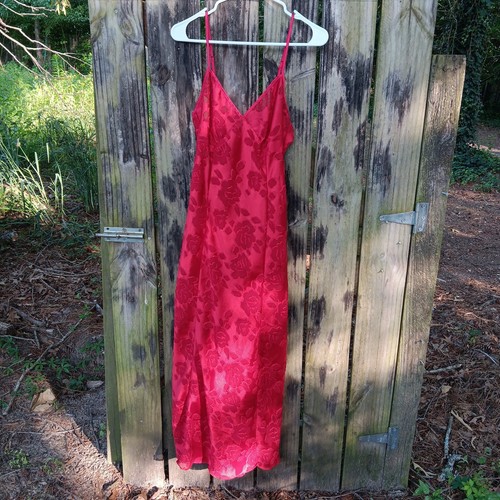 UNDERCOVER Abito Lingerie VICTORIA'S SECRET Rosso Floreale Slip Vestito M