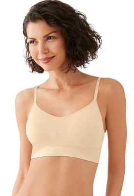 Wacoal 835575 B-Smooth Wire Free Bralette Bra Seamless Lined Womens XL 1X Sand - Image 1 of 4