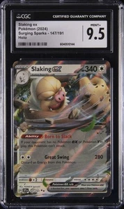 2024 POKEMON SURGING SPARKS,   HOLO #147/191 SLAKING EX CGC 9.5 - Picture 1 of 2