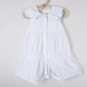 Vestido Zara Algodón Popelina Cottagecore Cuello Ojales En Niveles Blanco Niño Pequeño 2-3 Años - Imagen 1 de 9