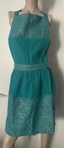 wunderschöne Schürze 'Annika Apron' v. Anthropologie, Neu, türkis silber - Bild 1 von 6