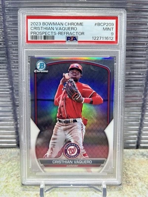 2023 Bowman Chrome #BCP-209 Cristhian Vaquero Prospects Refractor /499 PSA 9 - Image 1 of 2