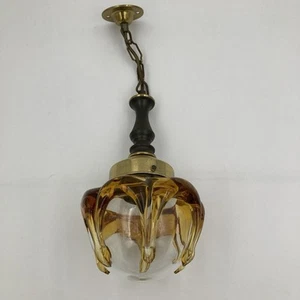 Murano-Stil Braunglas Pendelleuchte - Vintage 70er Jahre Deckenlampe, 45 cm - Bild 1 von 22