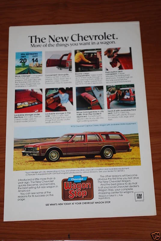 Chevy Caprice 1978 vagón clásico original vintage anuncio 68 305 350 Foto 1 de 1