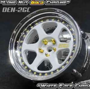 DS Racing 1/10 6 SPOKE RIMS Adjustable Offset Wheels WHITE / CHROME- DE-211 2PCS - Picture 1 of 8