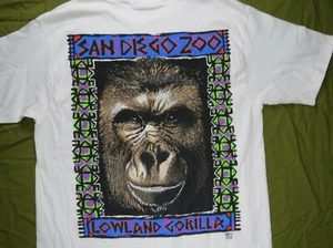 Hanes Beefy Vintage T-Shirt S San Diego Zoo California Single Stitch Gorilla USA - Picture 1 of 9