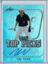 ZAC VEEN - 2020 Leaf Metal Draft Top Picks Auto RC #TP-ZV1 - Rockies Top 100 #27