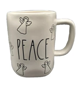 Tazza tazza tè caffè Rae Dunn PEACE RARA bianco opaco angeli natalizi artigianali nuova senza etichette - Foto 1 di 6