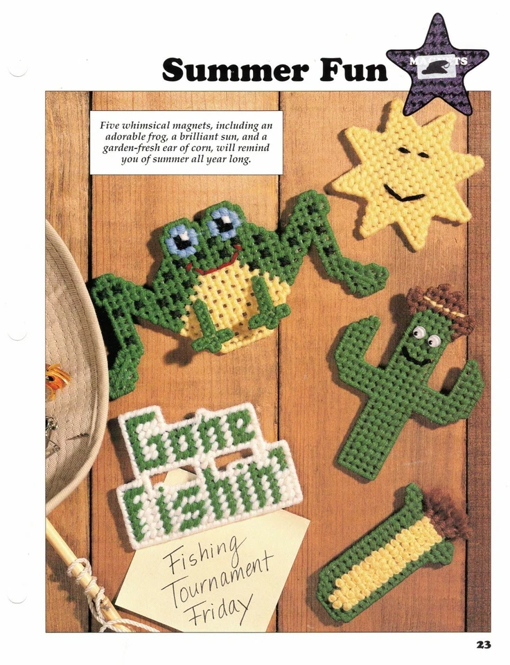 Summer Fun Magnets Sampler Plastic Canvas Patterns Projects By Leisure Arts - Image 1 of 1