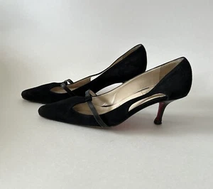 Auth Christian Louboutin Suede Leather Heels Size 35 - Picture 1 of 7
