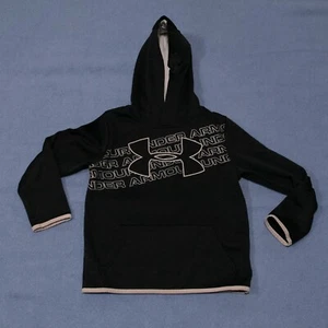 Under Armour Sweatshirt Hoodie Youth Boys Size Small S Black Pullover - Picture 1 of 4