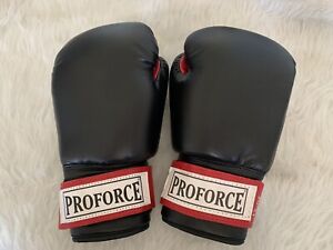 ProForce® Leatherette Boxing Gloves - Black with Red Palm 12 oz.