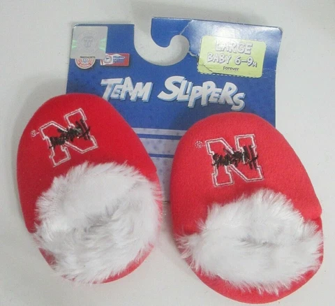 Nebraska Cornhuskers Infant Team Slippers aprox 6-9 months NCAA University Cover