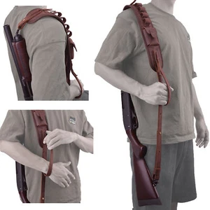 Canvas Leder Gewehrschlinge Handarbeit Gewehrriemen für .30-30 .22LR .308 410GA .270 - Bild 1 von 47