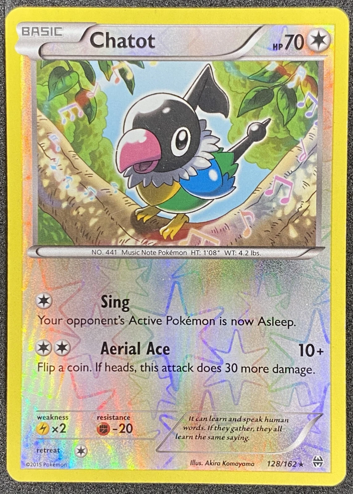 Pokémon Chatot Reverse Holo 128/162 BKT BREAKthrough LP