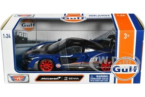 MCLAREN SENNA #56 DARK BLUE "GULF OIL" 1/24 DIECAST MODEL CAR BY MOTORMAX 79668 - Picture 1 of 6