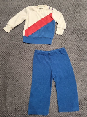 Vintage Confetti Knits Tracksuit Outfit Sweater + Pants Size 24 Month Toddler - Image 1 of 4