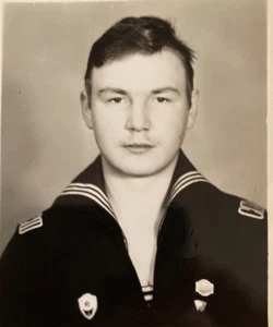 Chico guapo Marina Bastante Lindo Atractivo Joven Soldado Foto De Colección URSS - Imagen 1 de 3