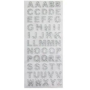 55 Self Adhesive Rhinestone Letters/Alphabet - Clear - 15mm - Picture 1 of 1