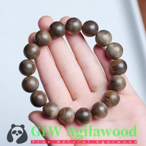 Pulsera de madera de agar silvestre Brunei 14 mm * 15 cuentas de oración de madera de agar 奇楠沉香 - Imagen 1 de 10