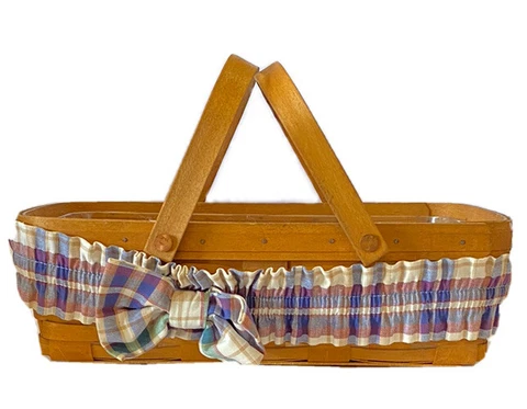 Vintage 1997 Longaberger Medium Gathering Bread Basket, No Lid, SEE DESCRIPTION Cover