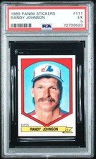 1989 Panini Stickers #111 Randy Johnson Rookie RC PSA 5 EX (BRAND NEW SLAB!)