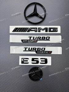 Gloss Black E53 AMG Trunk Tailgate Sticker Decal Badge Emblem For Mercedes Benz - Foto 1 di 3