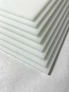 White Marine Board HDPE Polyethylene Plastic Sheet 1/4" x 12" x 12”  (Pack Of 8) - Picture 1 of 3