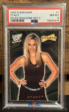 2002 Fleer WWF WWE Stacy Keibler Divas Magazine Card 1 of Set 3 PSA 8 Near Mint