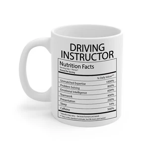 Taza Instructor de Conducción - Información Nutricional Divertida Regalos para Graduación de Gracias - Imagen 1 de 2