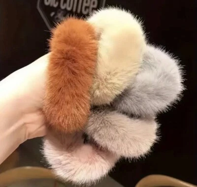 6 Multicolor Faux Fur Scrunchies  - Image 1 of 2