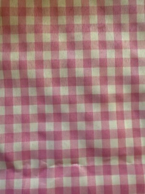 5 Yards x 42” Pink & White Woven Polyester Poplin 1/4” Check Gingham Fabric - Image 1 of 3