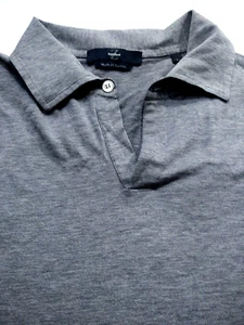 ZEGNA SPORT Herren V-AUSSCHNITT POLO Baumwolle/Elastin (L) grau S/S Shirt - Bild 1 von 6