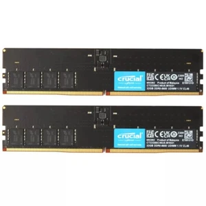 New Crucial 64GB (2X32GB) DDR5 5600MHz PC5-44800 UDIMM Memory Ram CT32G56C46U5 - Picture 1 of 6