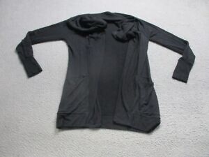 Athleta Sweater Womens XXS Black Cardigan Open Shawl Collar Long Sleeve Oversize