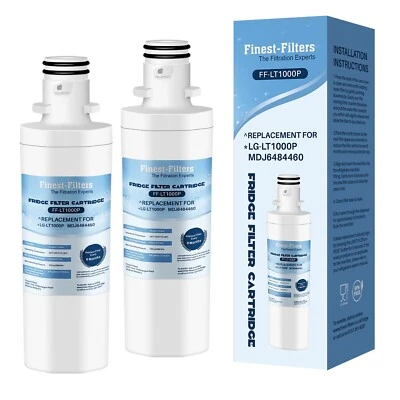 FINEST-FILTERS 2 x Filtro de Agua de Repuesto Compatible con Nevera LG LT1000P / ADQ74793501