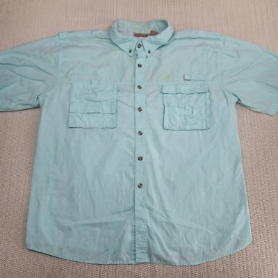 Rugged Earth Outfitters Shirt Mens 2XL XXL Blue Button Up Down Vented Fishing - Image 1 of 4